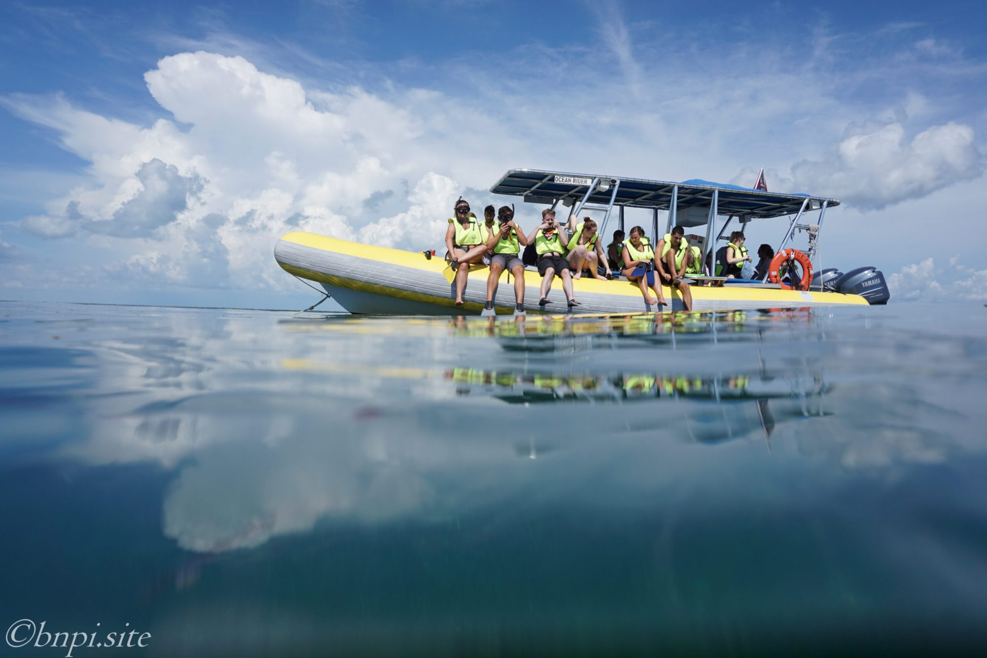 Ocean Rider a group of people on a snorkel boat