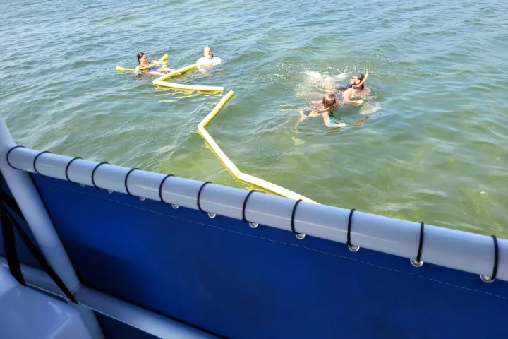 a person snorkeling in Biscayne National Park